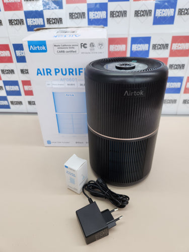 Purificador aire 3 niveles, 99.97% elimina el polvo, Para alergias al polen con Esponja Perfumada, Purificador de aire con filtro hepa, olor|3 Niveles de Velocidad|Luz de noche AIRTOK